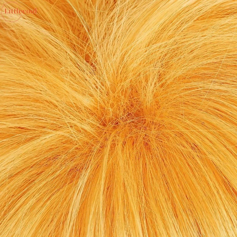 Peluca de Cosplay de Anime Kurosaki Ichigo de alta calidad, 30cm, pelo sintético corto naranja resistente al calor, pelucas para fiesta de Halloween + gorro de peluca
