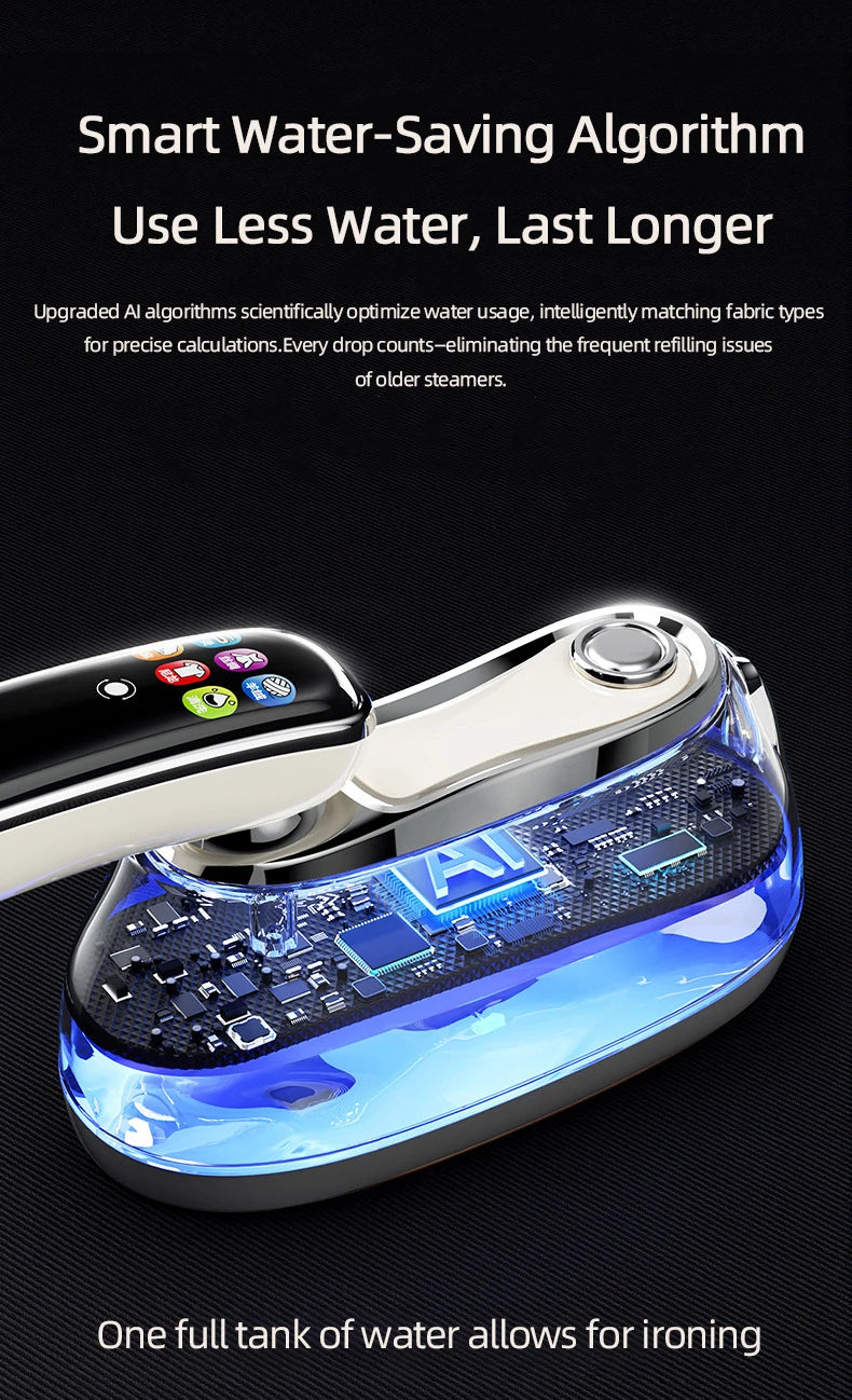Plancha de Vapor Portátil EU 2026, Nueva Plancha de Vapor Inteligente con Pantalla LED Digital, Plancha de Vapor Portátil para Viajes y Hogar, Plancha de Vapor de Mano de Alta Potencia de 1200W