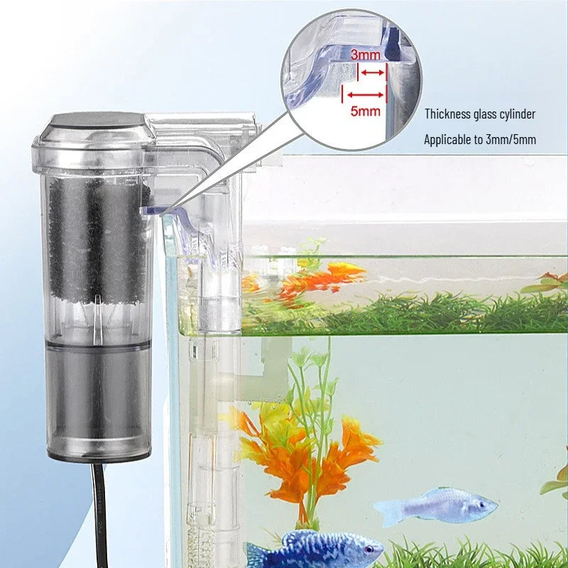 Filtro de Acuario Colgante, Mini Cascada, Bomba USB, Accesorios para Acuario, Filtro de Esponja para Limpieza y Circulación de Peceras Pequeñas