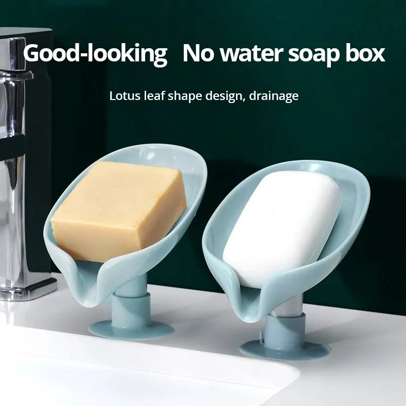 2 piezas de caja de jabón de drenaje creativo, bolsa de almacenamiento de jabón, ventosa, taza de succión personalizada, bonito artefacto de baño de estantería para el hogar