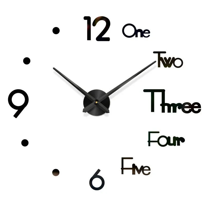 Reloj de pared con espejo acrílico de Número Romano grande 2D/3D, pegatina de moda DIY, relojes de cuarzo, reloj, decoración del hogar, pegatinas para el salón