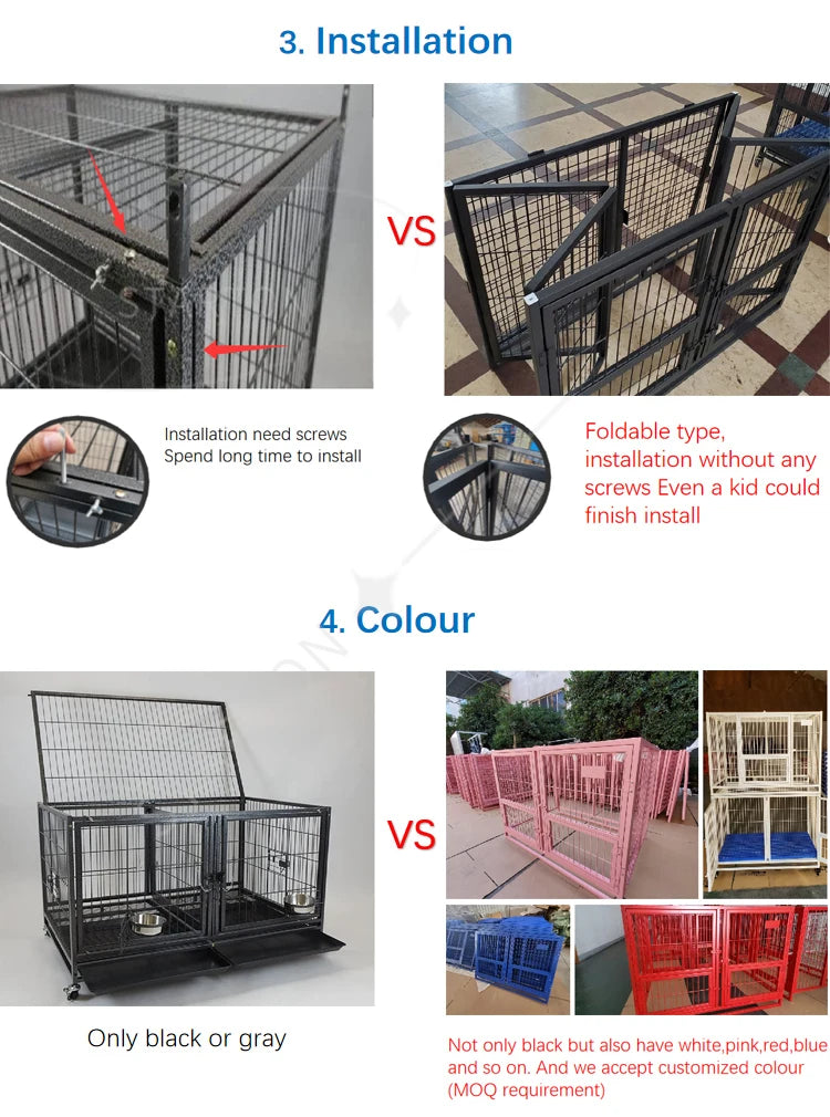 Jaula Plegable de Alambre Metálico Reforzado de Acero Inoxidable para Perros Grandes, Casetas Plegables para Mascotas, Jaulas para Perros Adultos en Oferta