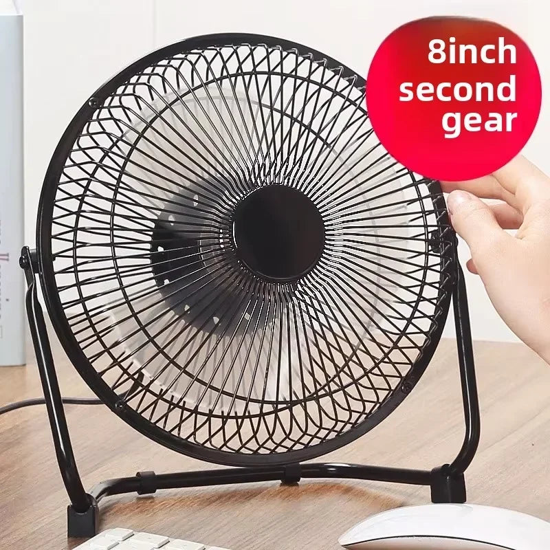 Ventilador de escritorio alimentado por USB 4/6/8 pulgadas 2 velocidades ajustables 4 aspas 360 °   Ventilador eléctrico portátil de rotación para computadora de oficina en casa