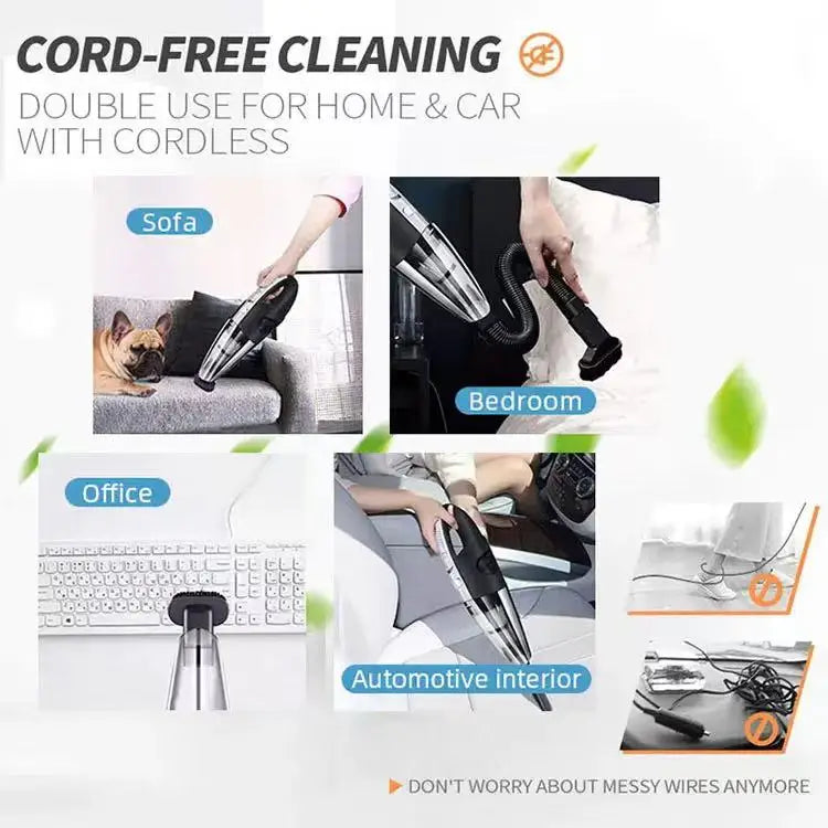 Aspiradora inalámbrica portátil, aspiradora de mano recargable con succión potente, carga rápida para pelo de mascota en casa y coche