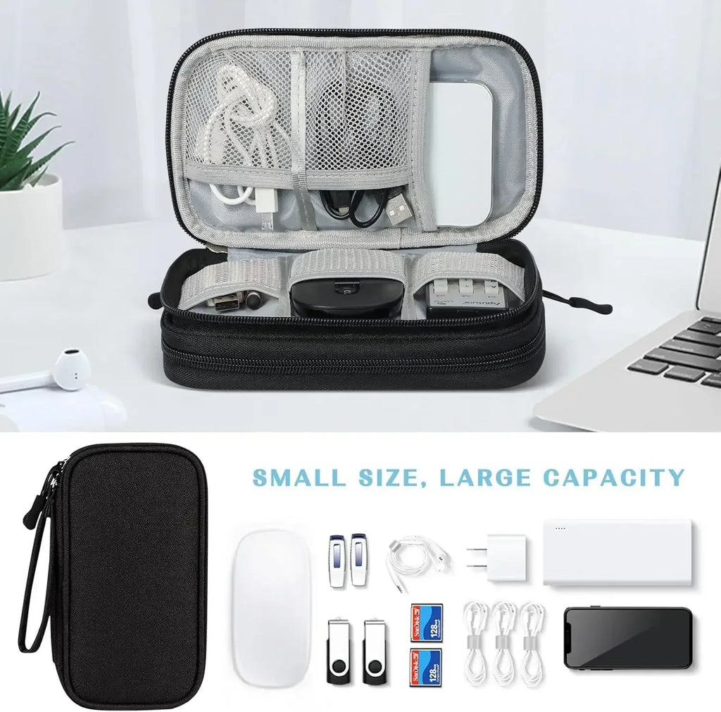 Bolsa de Cable de viaje, bolsa de almacenamiento Digital portátil, cargador, Cable de datos, bolsa USB, organizador, bolsa de almacenamiento de accesorios electrónicos impermeable