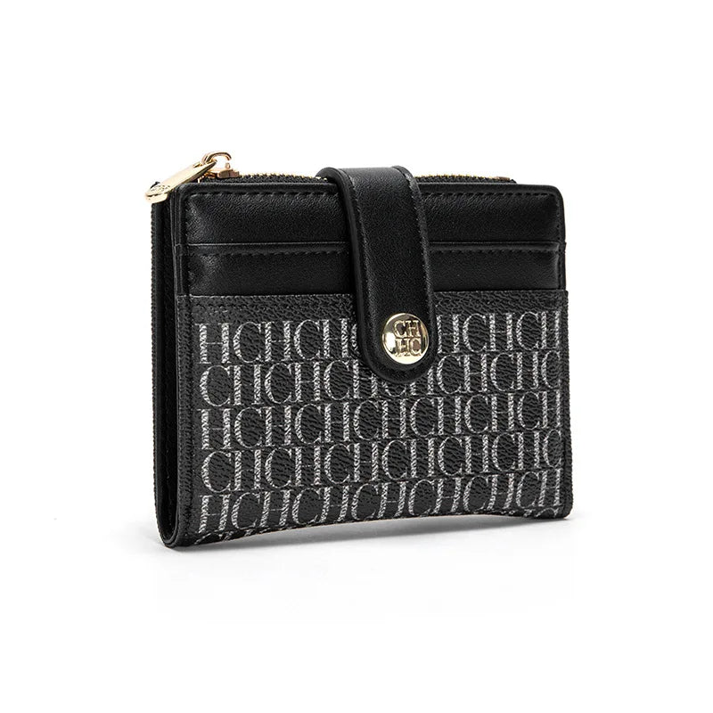 CHCH-funda para tarjetas de diseño cuadrado Retro clásico, marca de lujo, botón de moda, Clip plegable clásico para dinero, compacto, ligero, de lujo