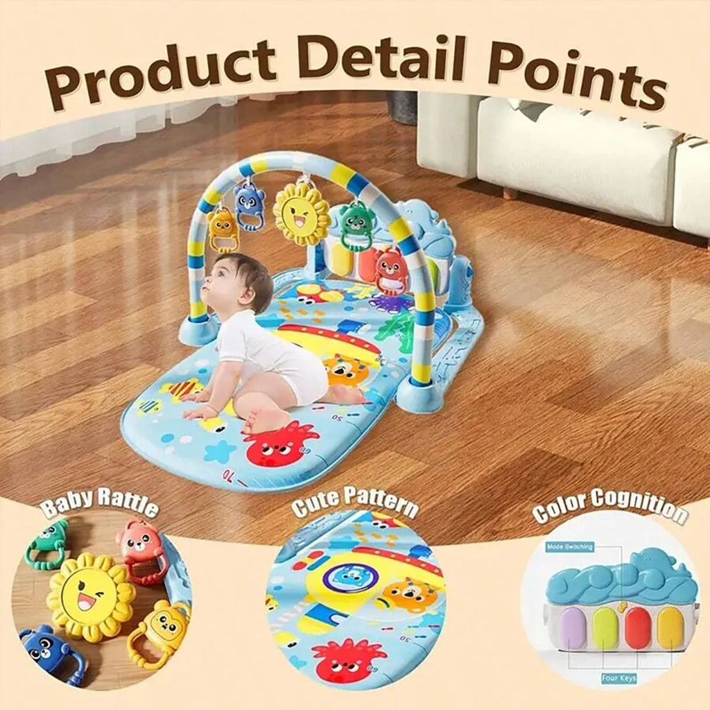 Gimnasio Musical para Bebés, Juguete de Actividades, Piano para Recién Nacidos, Manta para Gatear, Alfombra de Juego con Pedales, Regalos de Educación Temprana de 0 a 36 Meses