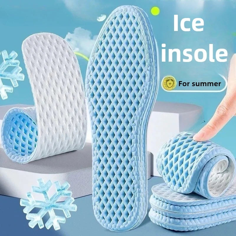 Plantillas de sensación fresca para hombre y mujer, almohadillas suaves para absorber el sudor, desodorización, calzado deportivo transpirable, plantilla descalza de alta elasticidad, 1/3/5 pares