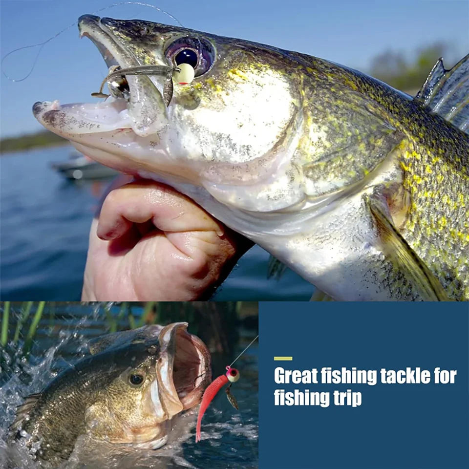 Cabezas de jig para pesca en agua dulce, señuelos, cabezas de jig con ojo, 20 unidades, anzuelos pintados, jigs de pesca para lubina/crappie, 1/8, 3/16, 1/4, 3/8 oz