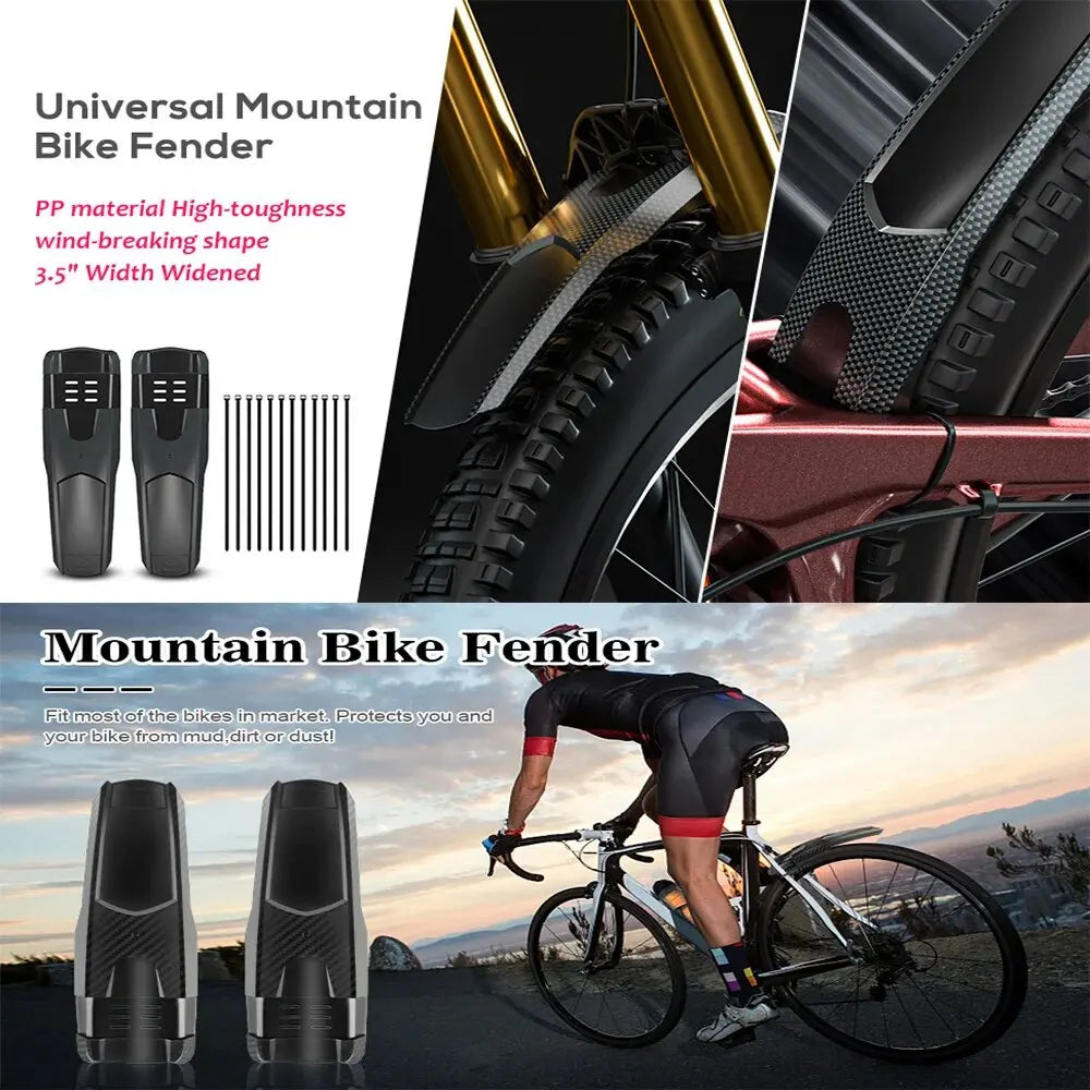 1/2 Uds ENLEE bicicleta guardabarros de carcasa dura bicicleta delantera trasera neumático rueda guardabarros MTB bicicleta guardabarros accesorios de pieza de ciclismo