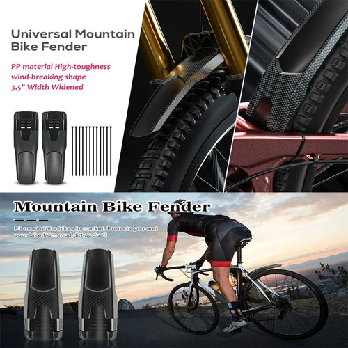1/2 Uds ENLEE bicicleta guardabarros de carcasa dura bicicleta delantera trasera neumático rueda guardabarros MTB bicicleta guardabarros accesorios de pieza de ciclismo