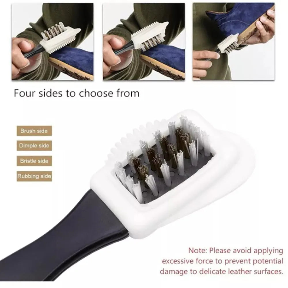 4 unids/set herramienta de limpieza eliminación de manchas Kit de cepillo de gamuza con borrador uso doméstico cepillos de nobuk Kit botas paño de limpieza para zapatos