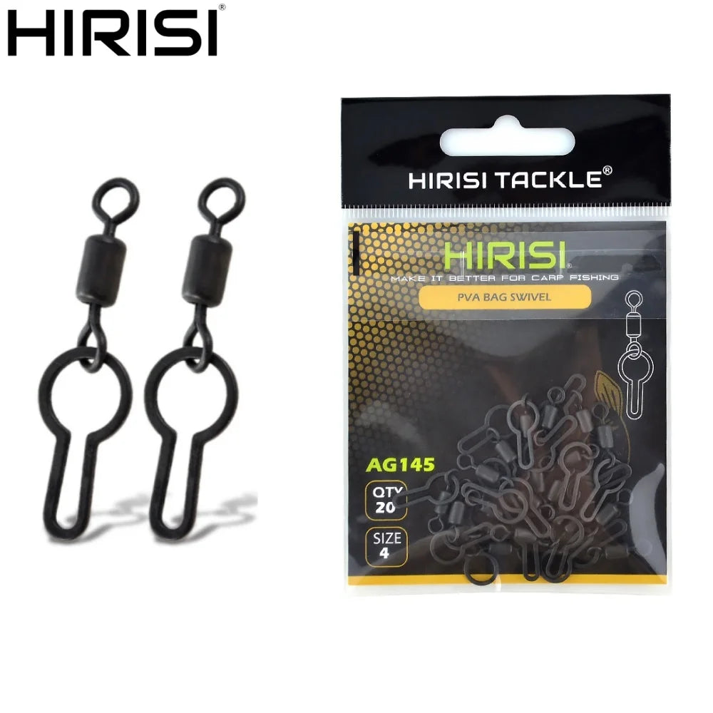 Hirisi 10 Uds Clips giratorios de malla PVA para aparejos terminales de pesca de carpa AG145