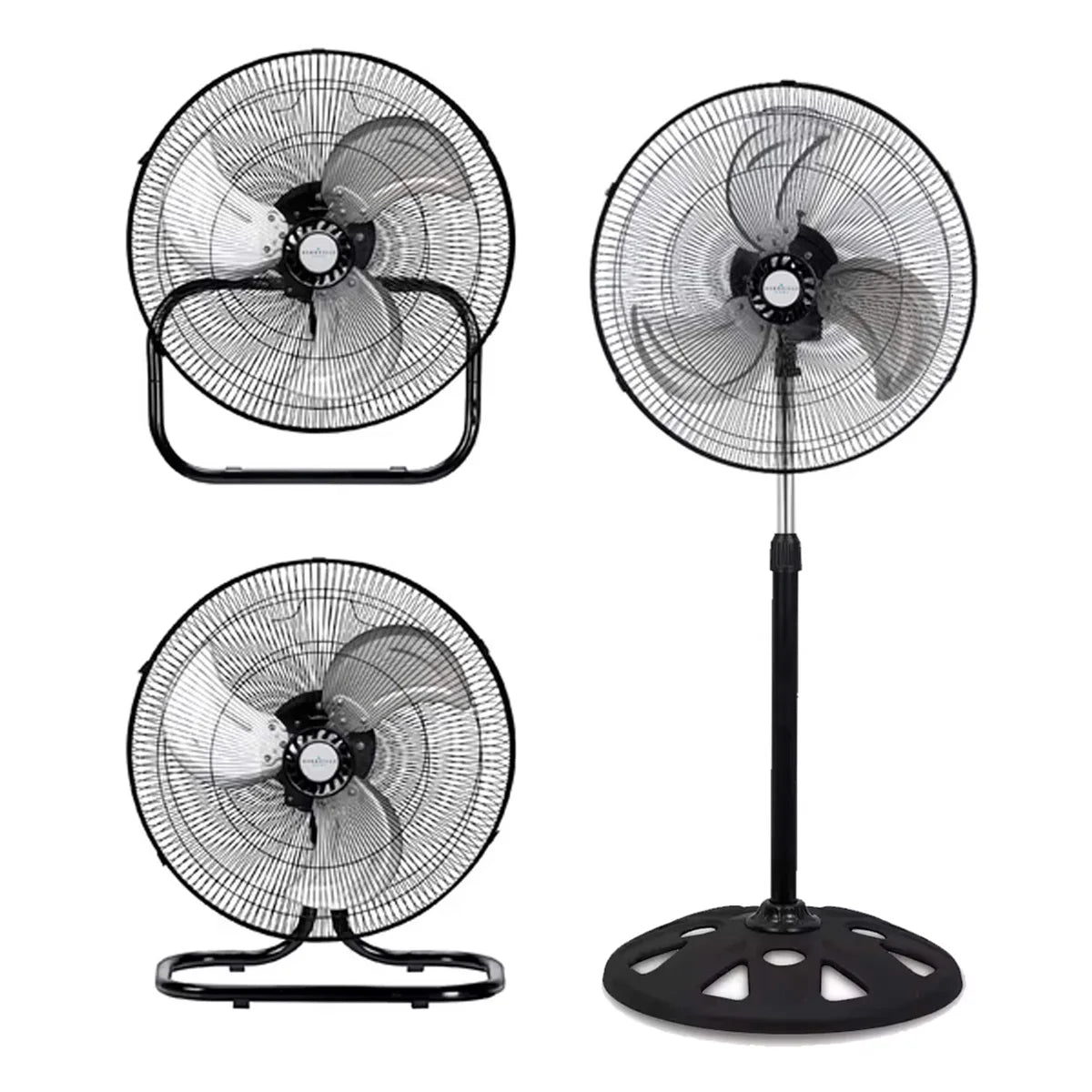 Ventilador Negro 3 en 1 con 3 Aspas Metálicas, 18 Velocidades, Oscilación y Velocidad Regular   Ventilador Silencioso de Bajo Consumo con Temporizador y Programación Ajustable
