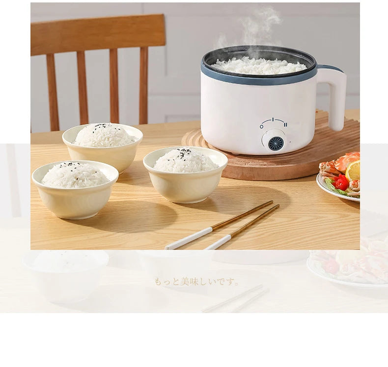 Olla arrocera eléctrica individual de doble capa, Mini cocina automática inteligente para el hogar, enchufe europeo de 220V, multicocina de arroz al vapor P