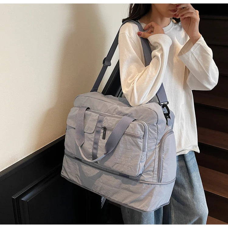 Bolsas de viaje Oxford con cremallera a la moda, bolsos sencillos de gran capacidad para mujer, gran oferta 20220, bolsas de viaje portátiles con hilo de coser