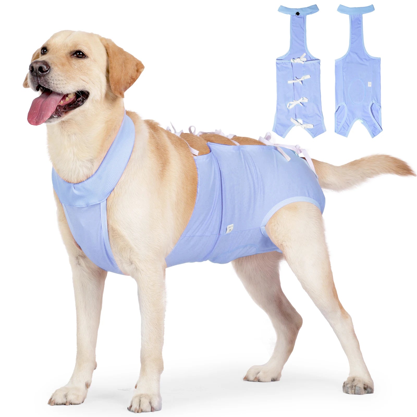 Traje de recuperación de cirugía para mascotas, mono transpirable para perros, traje quirúrgico alternativo con cuello electrónico y cono después de desgaste desgastado/neutrado