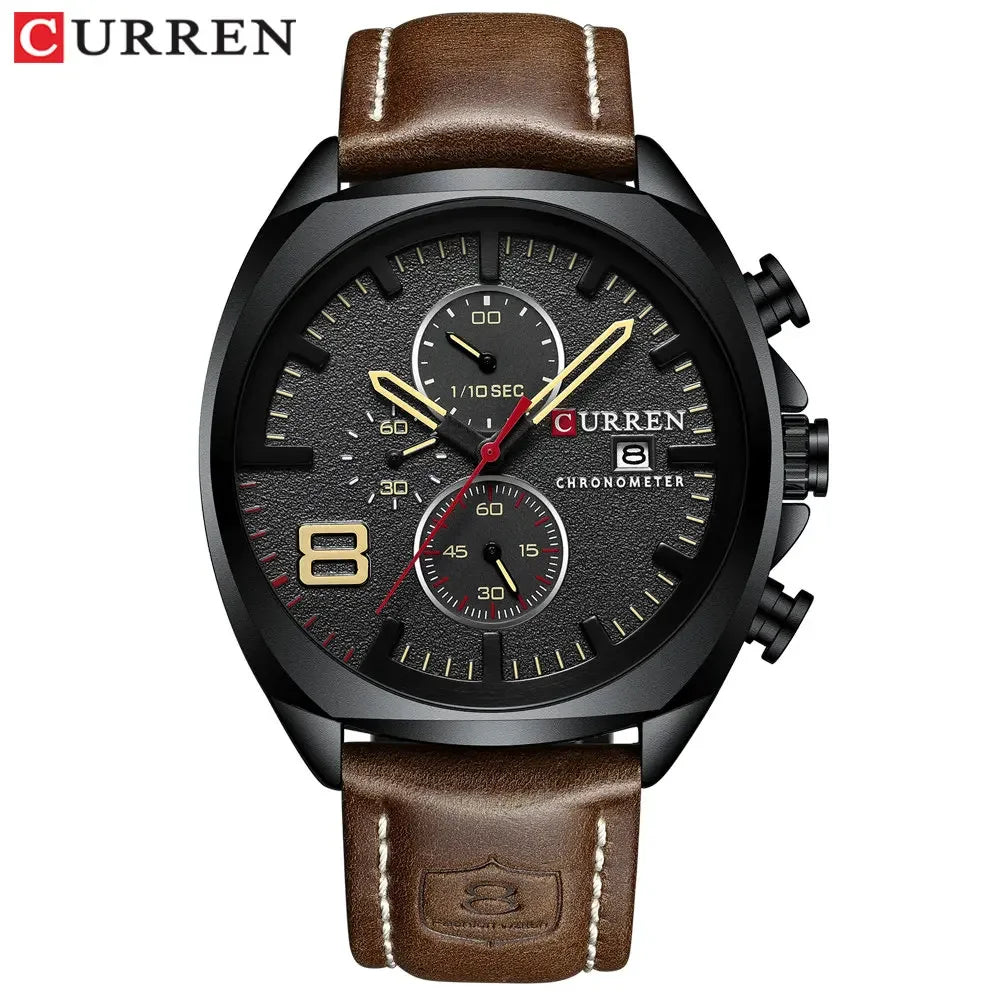 Reloj CURREN para hombre, reloj de pulsera de lujo, relojes de pulsera de cuarzo, relojes de cuero de moda estilo Punk para hombre, reloj Masculino