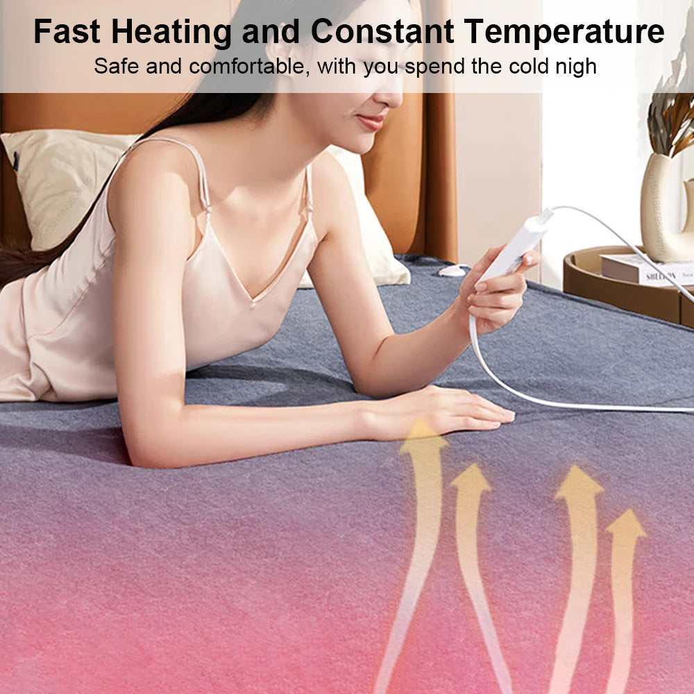 Manta eléctrica de 220V, termostato automático más grueso, manta calefactora eléctrica, calentador corporal, colchón térmico para habitación, manta calefactable