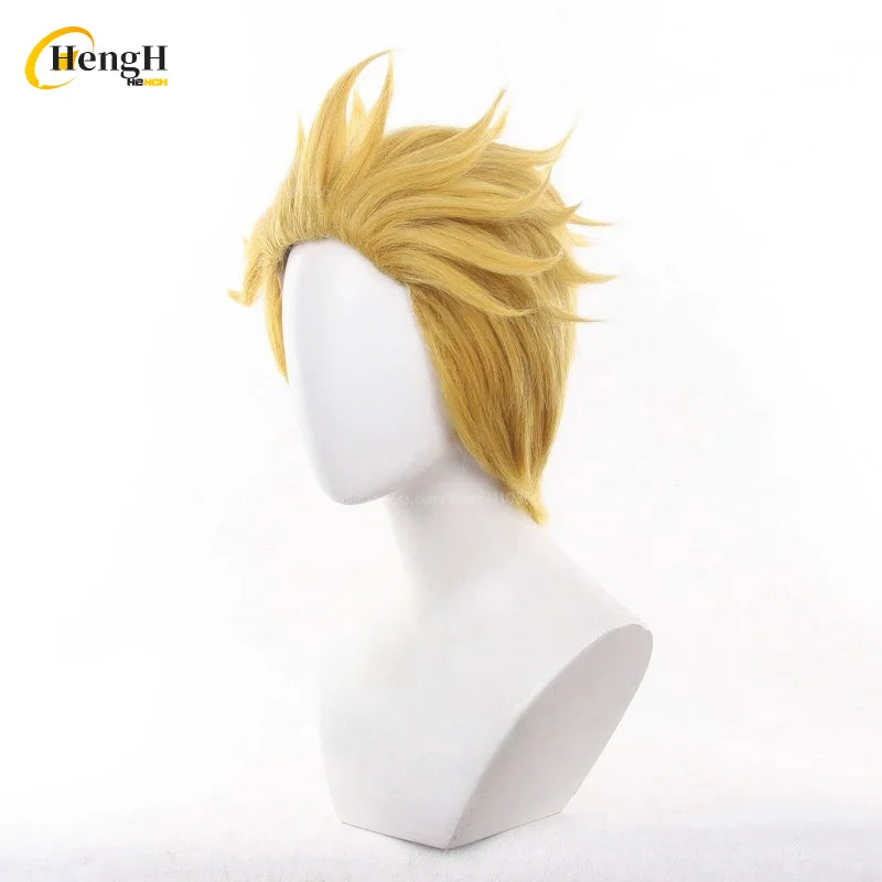 En stock Anime Zanka Guita Enji ‌   Pelucas de Cosplay Rudo Amo Li Glaze, pelo sintético resistente al calor, pelucas para fiesta de Halloween + gorro de peluca