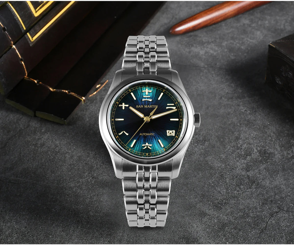 San Martin nuevo reloj Gada de 39mm estilo chino diseño Original Sunburst JianZhan Miyota 90S5 vestido de hombre mecánico automático SN0144