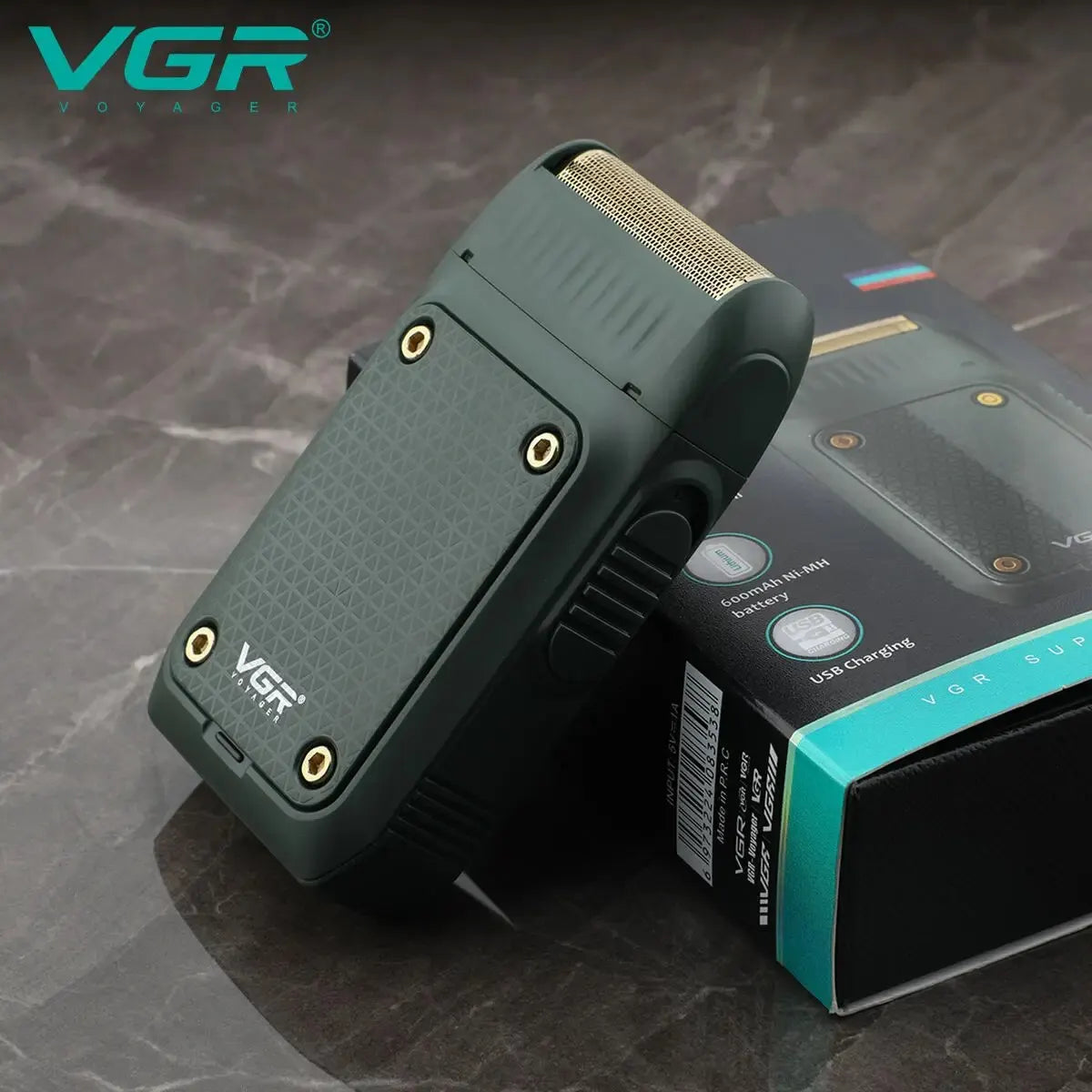 Afeitadora VGR V-353 de afeitar profesional, máquina de afeitar eléctrica, recortadora de barba portátil, Mini afeitadora recargable para hombres
