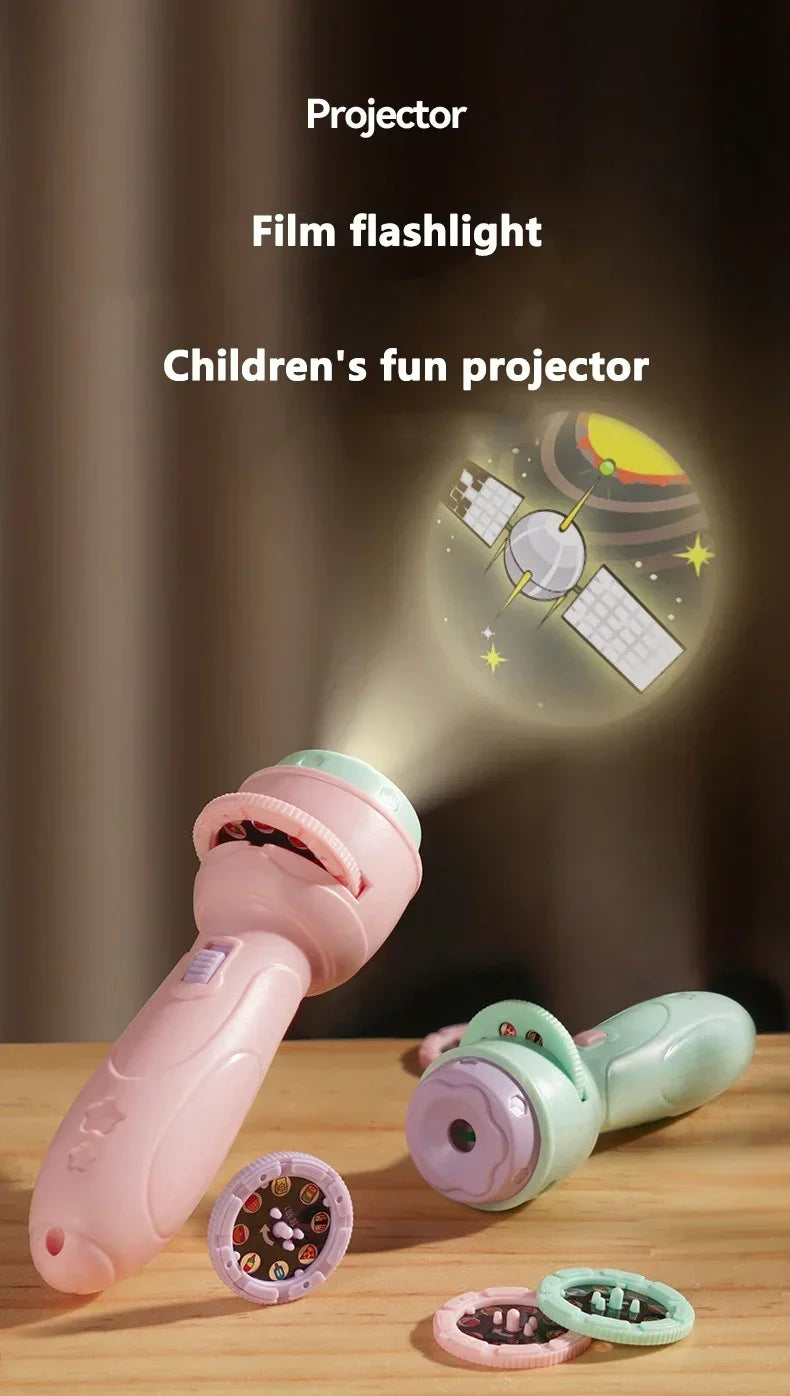 Linterna de proyección, juguete de desarrollo de rompecabezas de educación temprana, juguete luminoso de iluminación para niños, proyector de patrones de dibujos animados