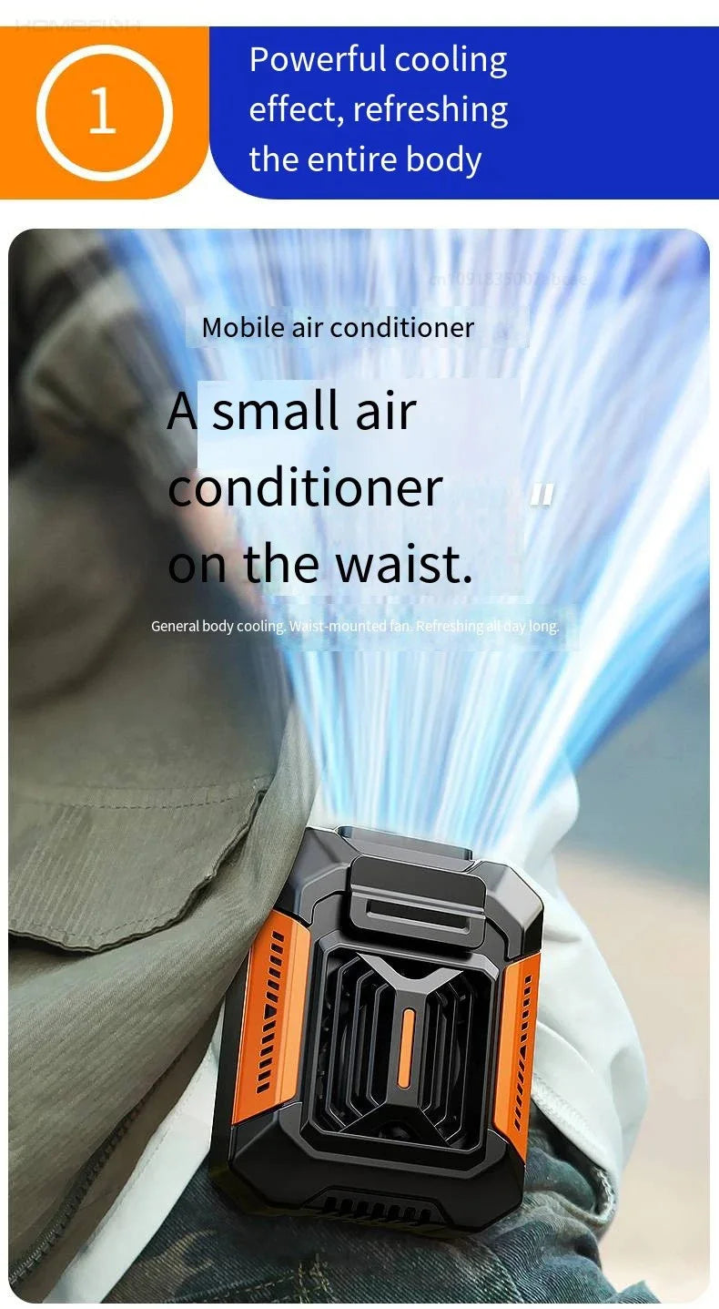 HOMFISH-ventilador Personal con Clip para cinturón, Banco de energía portátil, linterna, ventilador portátil, ventilador colgante para el cuello para trabajos al aire libre, senderismo, Camping