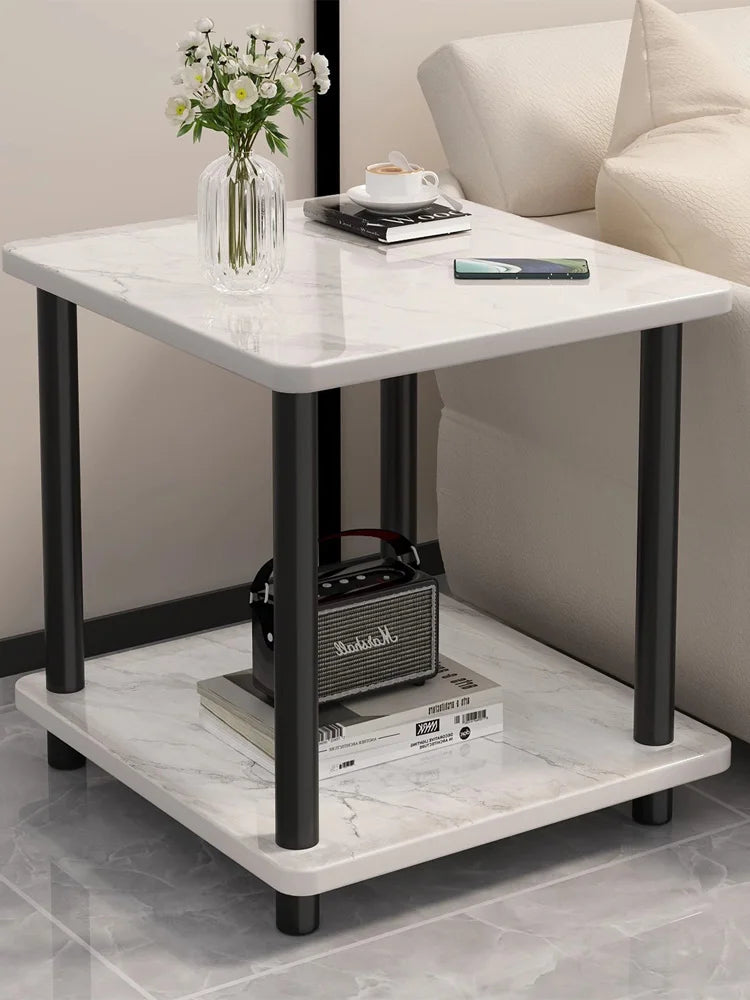 Mesa De Centro Minimalista Madera 2 Niveles Lateral Auxiliar