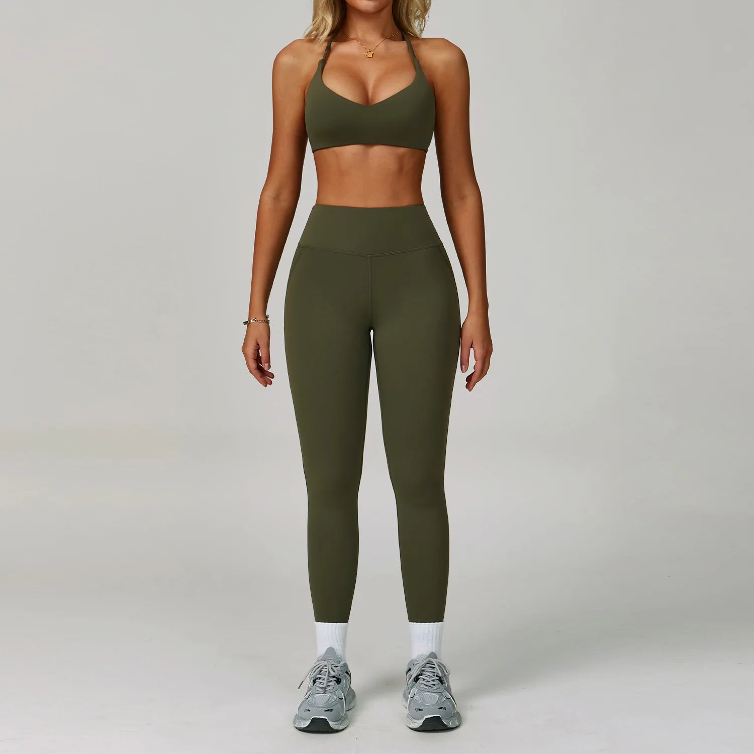 Conjuntos de 2 uds de chándal para mujer, ropa deportiva, conjuntos de Yoga, ropa deportiva, sujetador de entrenamiento, conjunto de mallas de cintura alta, ropa de gimnasio, trajes deportivos