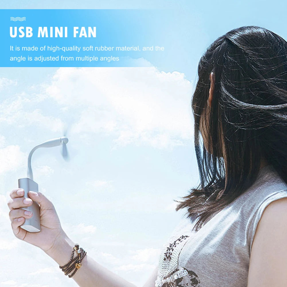 Mini ventilador USB, ventilador de refrigeración Flexible para banco de energía, portátil, PC, cargador de CA, ventilador de mano portátil, dispositivo de verano para ordenador