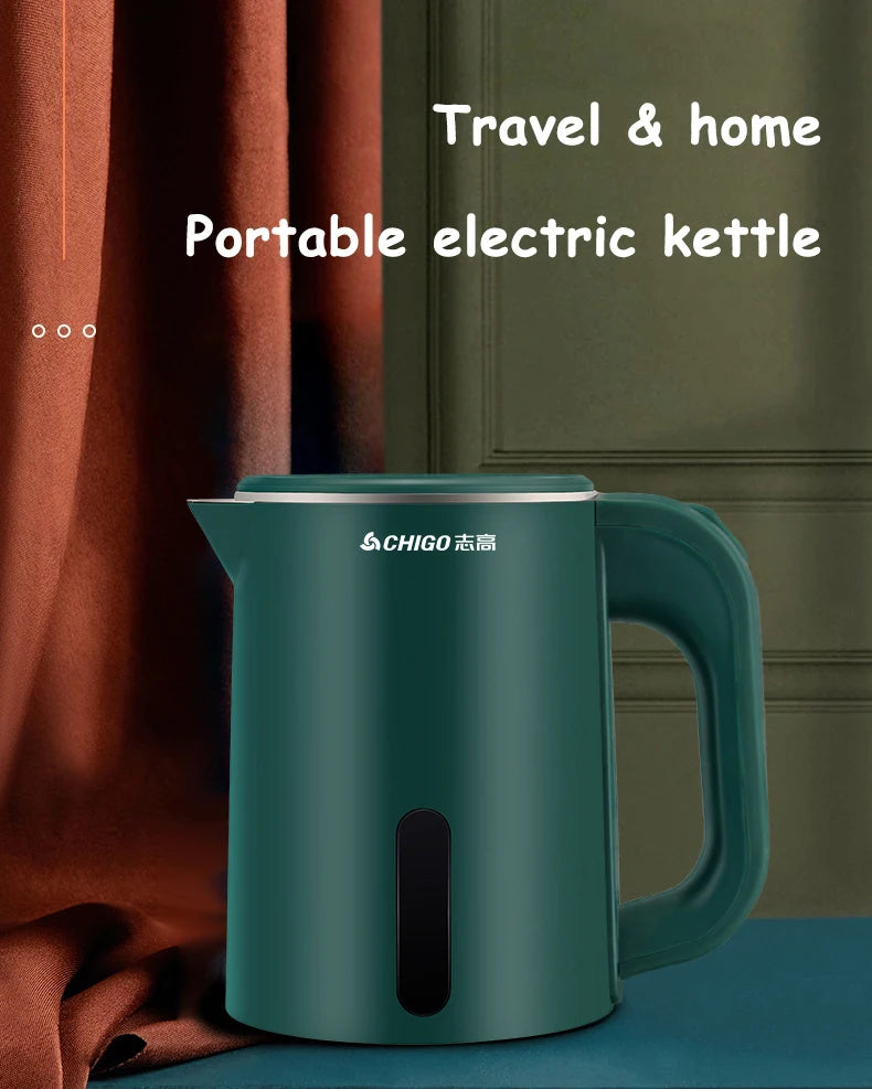Hervidor Eléctrico Mini de 0.8L, Tetera de Acero Inoxidable 304 de Pequeña Capacidad, Hervidor Portátil para Hotel, Dormitorio, Viajes, 220V