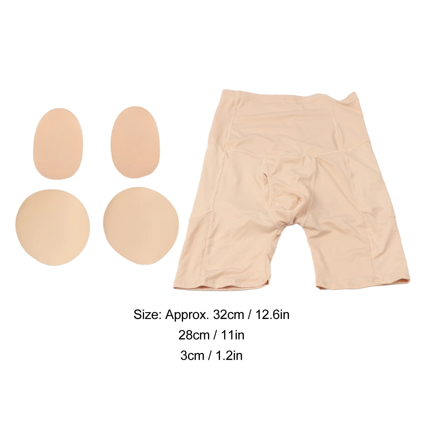 Calzoncillos tipo bóxer con relleno para hombre, levantador de glúteos, cintura alta, mejora el moldeador de glúteos, pantalones de Color puro, Color de piel L