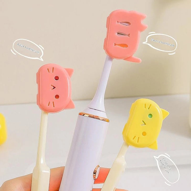 ❀ ❀ Funda Protectora para Cepillo de Dientes con Diseño de Gato de Dibujos Animados - Estuche de Viaje Transpirable y a Prueba de Polvo para Protección del Cepillo de Dientes