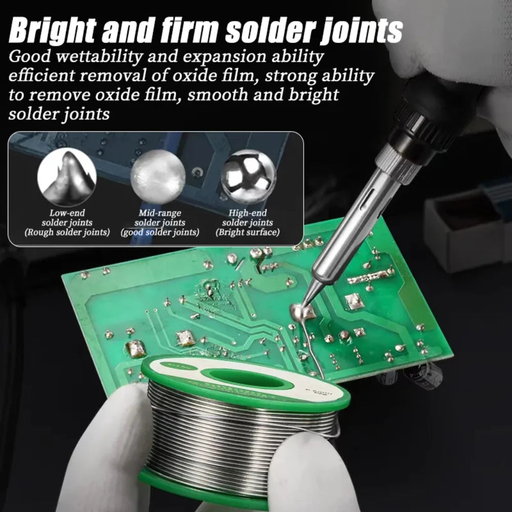 Alambre de Soldadura sin Plomo de Bajo Punto de Fusión 10/20g/30g, Bobina Sn99.3/Cu0.7 de Alta Pureza, Fundente Ecológico para Mantenimiento