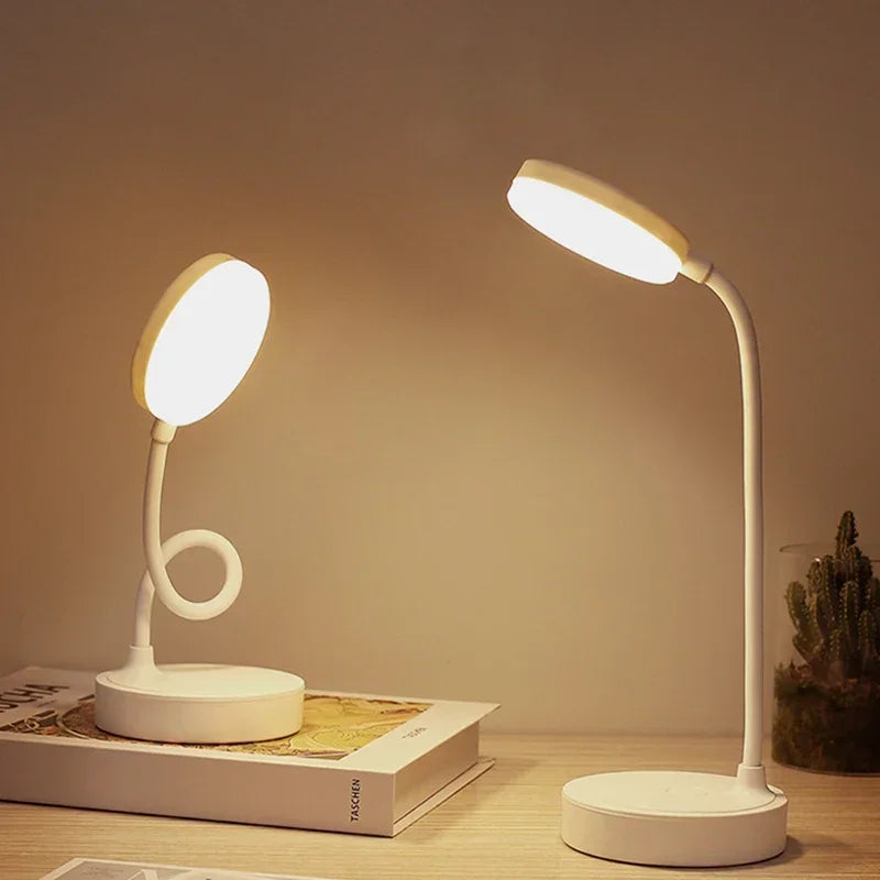 Lámpara de escritorio LED flexible con atenuador de 3 niveles, alimentada por USB, cuidado de los ojos, luz blanca cálida, perfecta para el hogar, la oficina, la lectura, el estudio