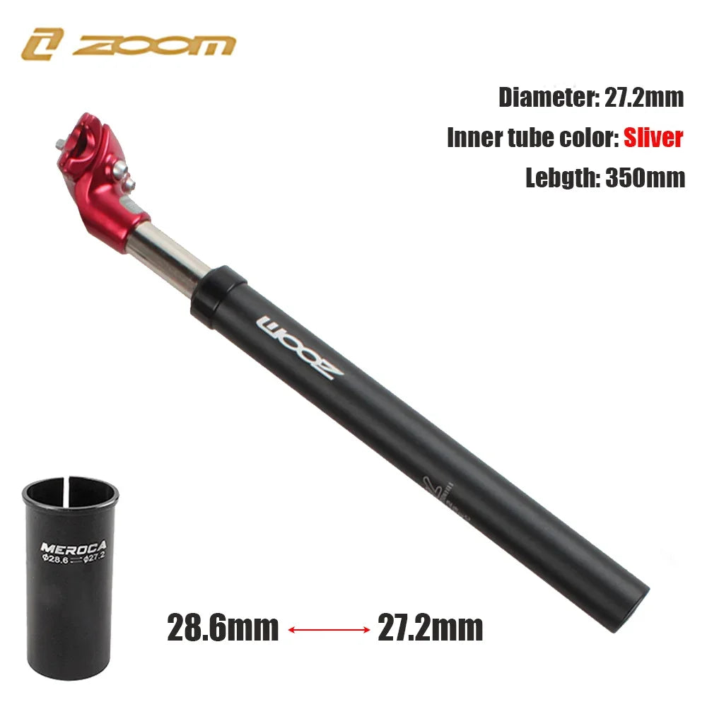 ZOOM-tija de sillín de suspensión para bicicleta de montaña, amortiguador, Alu, 27,2, 28,6, 30,1, 30,4, 30,9, 31,6, 33,9mm