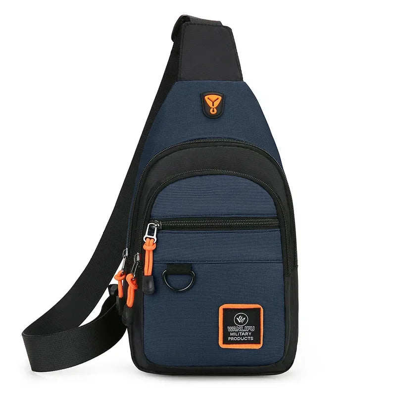 Riñoneras informales con estilo para hombre, bolso de pecho para hombre, bolso de pecho a la moda, bolso de hombro tipo bandolera de tela Oxford ligero