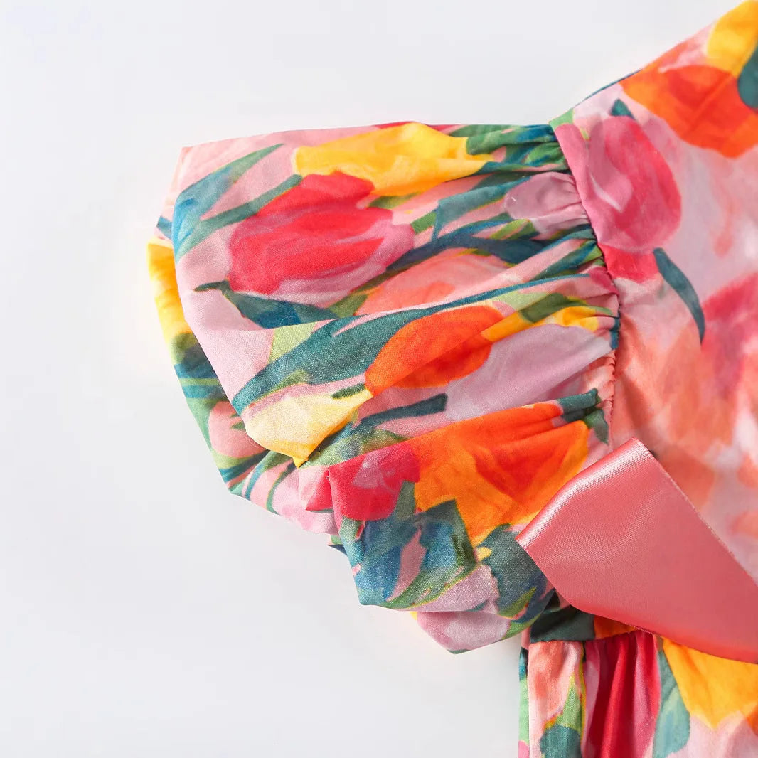 5294 Nueva ropa bonita para bebés 2025, novedad de verano, ropa de una pieza para niñas, ropa fina de algodón para escalar de princesa.