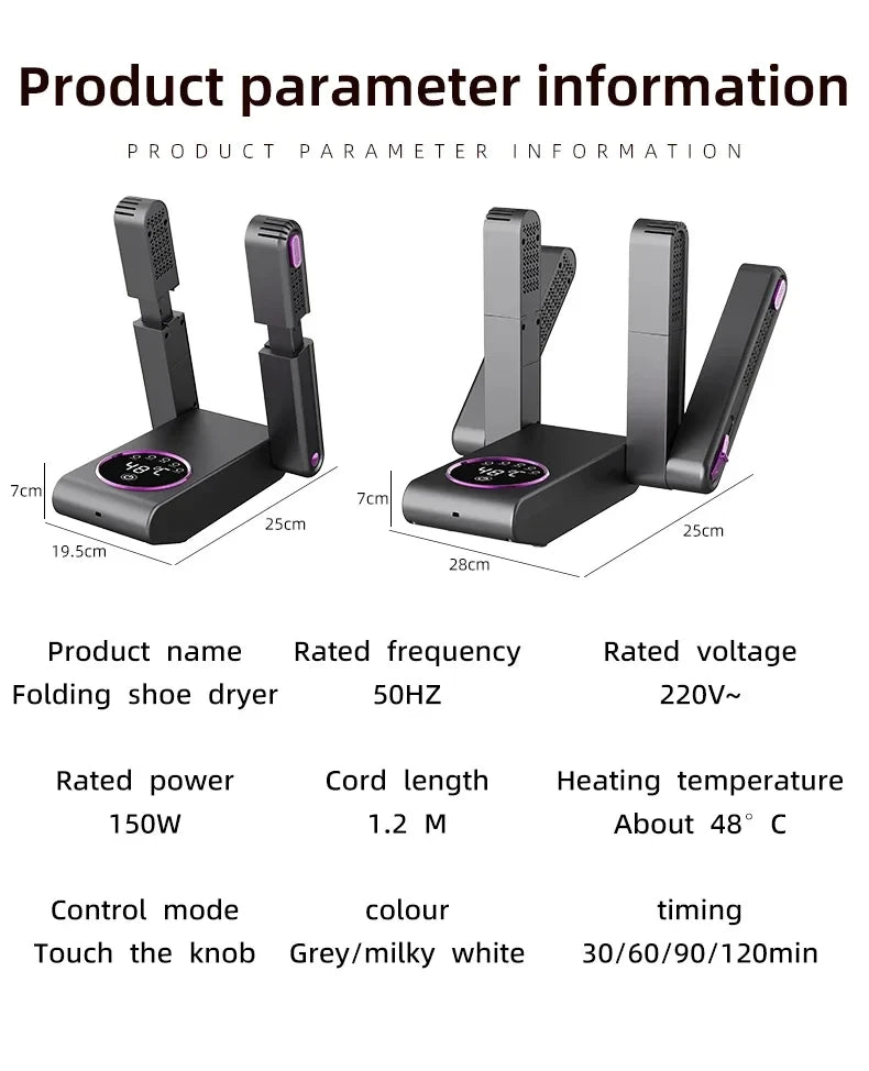 HOMEFISH Secador de zapatos eléctrico de estilo coreano 220 V - Calentador de calzado para desodorizar y esterilizar aparatos de uso doméstico