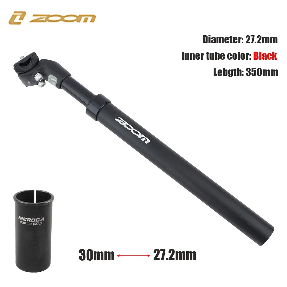 ZOOM-tija de sillín de suspensión para bicicleta de montaña, amortiguador, Alu, 27,2, 28,6, 30,1, 30,4, 30,9, 31,6, 33,9mm