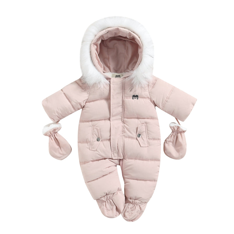 Traje de nieve de invierno para bebé de 0 a 24 meses, mono, abrigo, pelele, prendas de vestir cálidas, mono con capucha para niños y niñas
