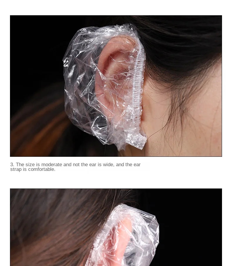 100 Uds cubierta de oreja desechable Protector de oreja para gorros para teñir el cabello orejeras de ducha de baño herramientas de peluquería accesorios de peluquería