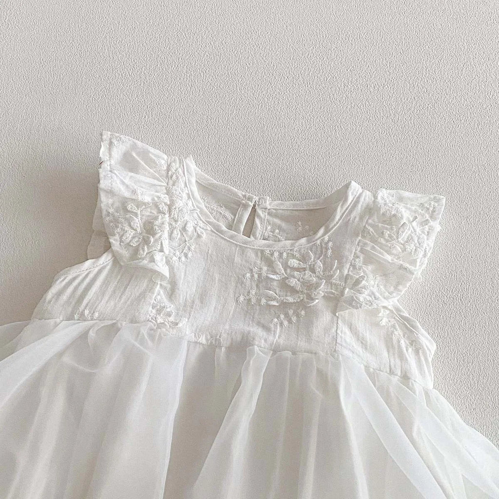 Conjunto de Ropa para Bebé Niña de 0 a 2 Años, 2026, Body Blanco con Estampado Floral Tridimensional y Gorro, 2 Piezas
