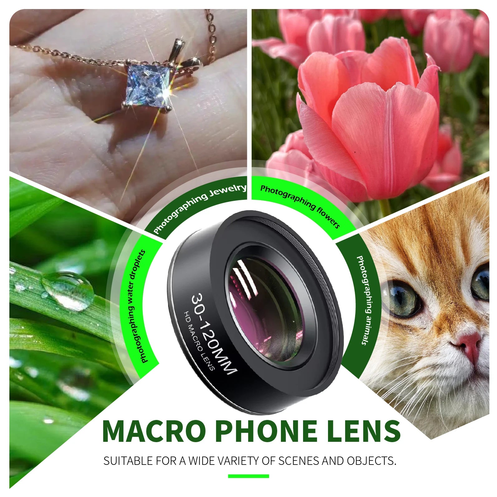 Nueva lente Macro mejorada 4K HD 30-120mm lente de teléfono Ultra cámara filtros CPL Star para iPhone xs Max Samsung s10 todos los teléfonos inteligentes