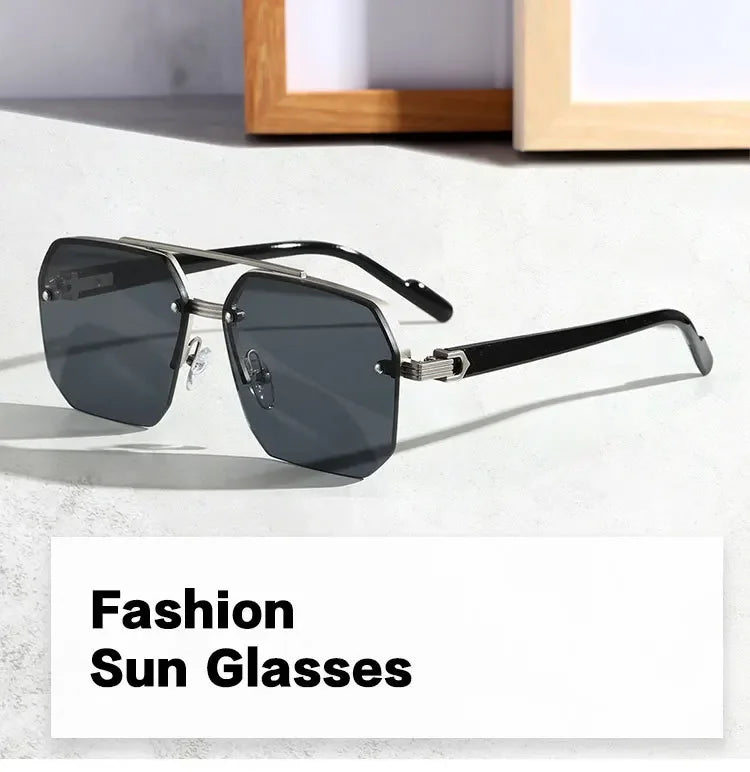 VBCX Gafas de sol de lujo a la moda para hombres y mujeres, gafas de sol retro para exteriores con protección UV400, gafas de sol unisex en 8 colores, gafas clásicas de medio marco