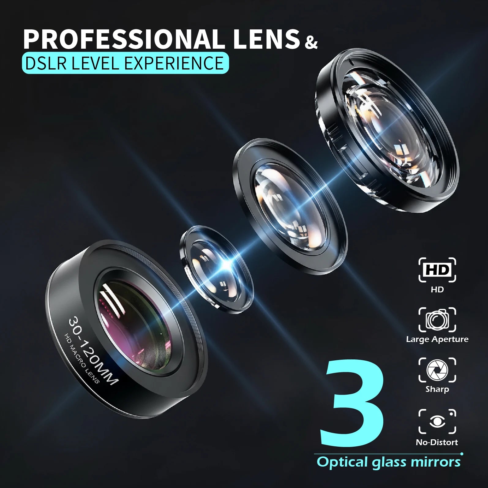 Nueva lente Macro mejorada 4K HD 30-120mm lente de teléfono Ultra cámara filtros CPL Star para iPhone xs Max Samsung s10 todos los teléfonos inteligentes