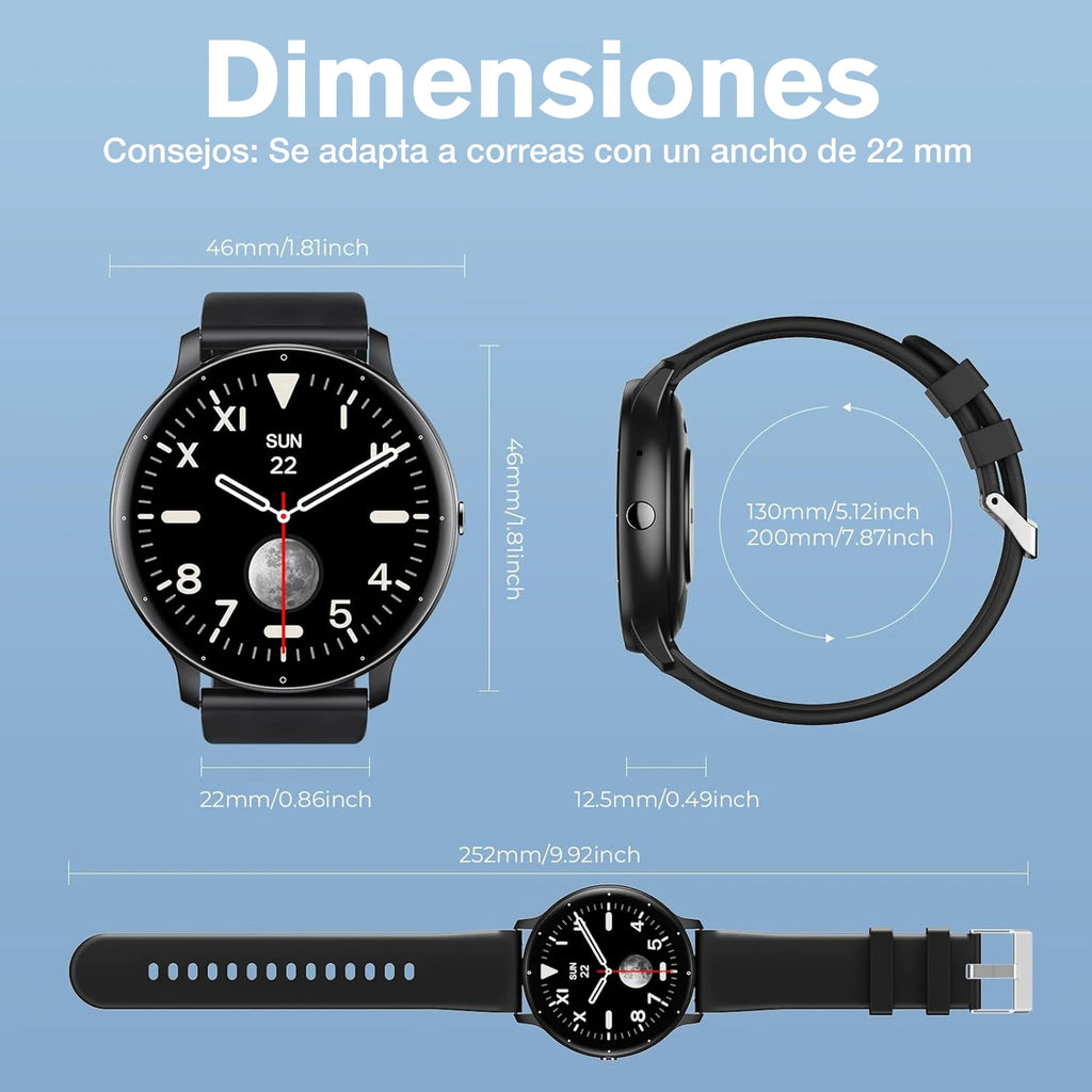 Música dos auriculares reloj inteligente hombres Bluetooth Monitor de salud reloj inteligente deportivo