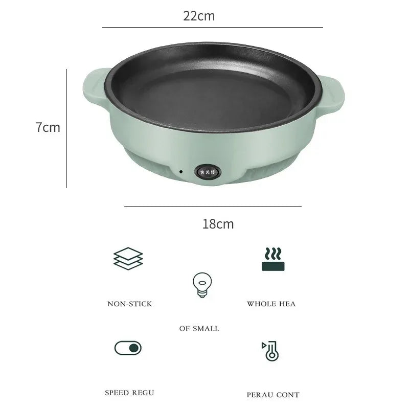 Parrilla eléctrica multifuncional para barbacoa, Mini bandeja cuadrada para hornear eléctrica de 26cm, Wok eléctrico para panqueques y carne, bandeja para freír de cocina