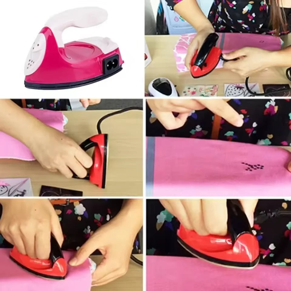 Mini hierro con enchufe europeo hecho a mano, herramienta de cuentas con fusible para manualidades, herramientas de costura de hierro creativas para planchar ropa, dispositivo de lavandería